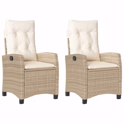 Sedie Reclinabili da Giardino 2pz con Cuscini Beige Polyrattancod mxl 111018 - Vista aggiuntiva 2