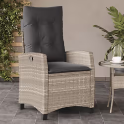 Sedie Reclinabili Giardino 2pz Cuscini Grigio Chiaro Polyrattancod mxl 111024 - Vista aggiuntiva 3