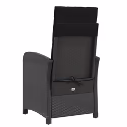 VidaXL 365233 sedia da esterno Terrazzo Seduta imbottita Rattan sintetico, Acciaio Nero - Vista aggiuntiva 6