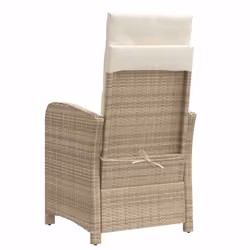 VidaXL 365236 sedia da esterno Terrazzo Seduta imbottita Rattan sintetico, Acciaio Crema, Bianco - Vista aggiuntiva 7