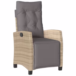 Sedia Reclinabile Giardino e Poggiapiedi Beige Misto Polyrattancod mxl 86964 - Vista aggiuntiva 2
