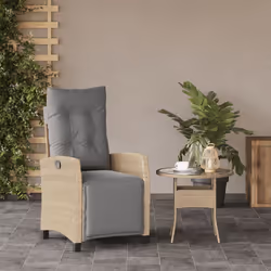 Sedia Reclinabile Giardino e Poggiapiedi Beige Misto Polyrattancod mxl 86964 - Vista aggiuntiva 3