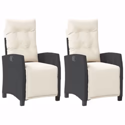 Sedie da Giardino Reclinabili 2 pz con Poggiapiedi Polyrattancod mxl 86938 - Vista aggiuntiva 2