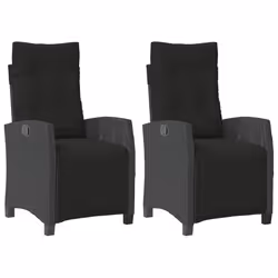 VidaXL 365241, Terrazzo, Seduta imbottita, Rattan sintetico, Acciaio, Nero, 110 kg, 48 cm