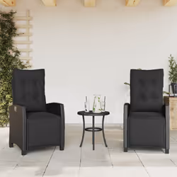 VidaXL 365241 sedia da esterno Terrazzo Seduta imbottita Rattan sintetico, Acciaio Nero