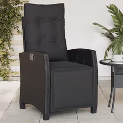 VidaXL 365241 sedia da esterno Terrazzo Seduta imbottita Rattan sintetico, Acciaio Nero