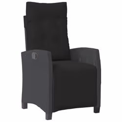 VidaXL 365241 sedia da esterno Terrazzo Seduta imbottita Rattan sintetico, Acciaio Nero - Vista aggiuntiva 4