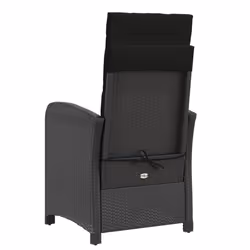 VidaXL 365241 sedia da esterno Terrazzo Seduta imbottita Rattan sintetico, Acciaio Nero - Vista aggiuntiva 7