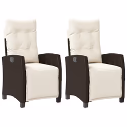 Sedie da Giardino Reclinabili 2 pz con Poggiapiedi Polyrattancod mxl 86939 - Vista aggiuntiva 2