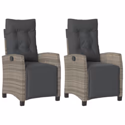 Sedie da Giardino Reclinabili 2 pz con Poggiapiedi Polyrattancod mxl 110988 - Vista aggiuntiva 2