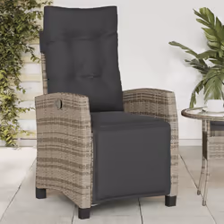Sedie da Giardino Reclinabili 2 pz con Poggiapiedi Polyrattancod mxl 110988 - Vista aggiuntiva 3