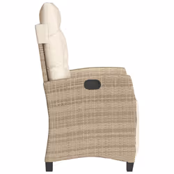 VidaXL 365244 sedia da esterno Terrazzo Seduta imbottita Rattan sintetico, Acciaio Crema, Bianco - Vista aggiuntiva 6