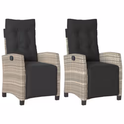 vidaXL Sedie da Giardino Reclinabili 2 pz con Poggiapiedi Polyrattan - Vista aggiuntiva 2