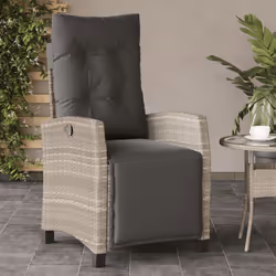 vidaXL Sedie da Giardino Reclinabili 2 pz con Poggiapiedi Polyrattan - Vista aggiuntiva 3