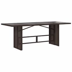 Tavolo Giardino Piano Vetro Marrone 190x80x74cm Polyrattancod mxl 91725 - Vista aggiuntiva 2