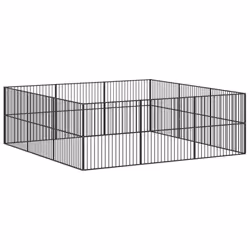 Box per Cani 12 Pannelli Nero Acciaio Zincatocod mxl 111582 - Vista aggiuntiva 2
