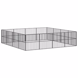 Box per Cani 16 Pannelli Nero Acciaio Zincatocod mxl 87585 - Vista aggiuntiva 2