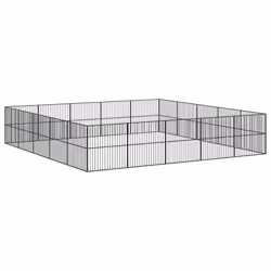 Box per Cani 20 Pannelli Nero Acciaio Zincatocod mxl 111581 - Vista aggiuntiva 2