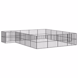 Box per Cani 20 Pannelli Nero Acciaio Zincatocod mxl 87584 - Vista aggiuntiva 2