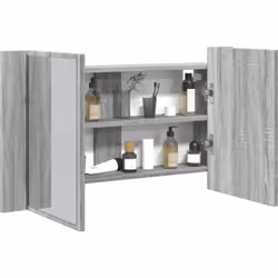 Aggiungete un tocco di bellezza con questo armadietto a specchio a LED, perfettamente adatto al vostro bagno! Materiale resis ...