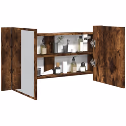 Aggiungete un tocco di bellezza con questo armadietto a specchio a LED, perfettamente adatto al vostro bagno! Materiale resis ...