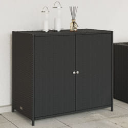 Armadietto Portaoggetti da Giardino Nero 83x45x76 cm Polyrattan vidaXL76095