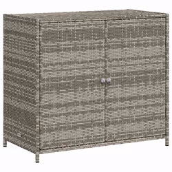 Armadietto Portaoggetti Giardino Grigio 83x45x76 cm Polyrattancod mxl 110513 - Vista aggiuntiva 2