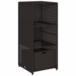 Armadietto Portaoggetti da Giardino Nero 50x55x115cm Polyrattancod mxl 111666 - Vista aggiuntiva 2
