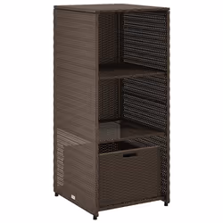 vidaXL Armadietto Portaoggetti Giardino Marrone 50x55x115cm Polyrattan - Vista aggiuntiva 2