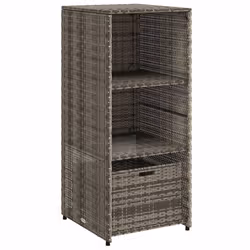 Armadietto Portaoggetti Giardino Grigio 50x55x115cm Polyrattancod mxl 134544 - Vista aggiuntiva 2