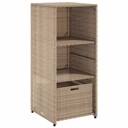 Armadietto Portaoggetti Giardino Beige 50x55x115cm Polyrattancod mxl 86546 - Vista aggiuntiva 2
