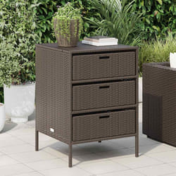 Armadietto Portaoggetti Giardino Marrone 55x59x80cm Polyrattancod mxl 86545