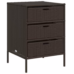 Armadietto Portaoggetti Giardino Marrone 55x59x80cm Polyrattancod mxl 86545 - Vista aggiuntiva 2