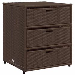 Armadietto Portaoggetti Giardino Marrone 55x59x69cm Polyrattancod mxl 134543 - Vista aggiuntiva 2