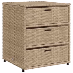 Armadietto Portaoggetti da Giardino Beige 55x59x69cm Polyrattancod mxl 110516 - Vista aggiuntiva 2