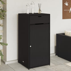 Armadietto Portaoggetti da Giardino Nero 55x55x111cm Polyrattan Vidaxl 16172