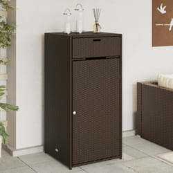 Armadietto Portaoggetti Giardino Marrone 55x55x111cm Polyrattan vidaXL80466