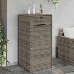 Armadietto Portaoggetti Giardino Grigio 55x55x111cm Polyrattan Vidaxl 13932
