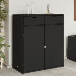 Armadietto Portaoggetti Giardino Nero 105x55x113cm Polyrattan Vidaxl 44319