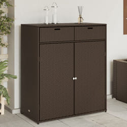 Armadietto Portaoggetti Giardino Marrone 105x55x113 Polyrattan Vidaxl 28686