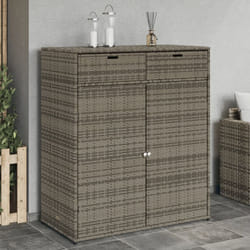 Armadietto Portaoggetti Giardino Grigio 105x55x113cm Polyrattan vidaXL87857