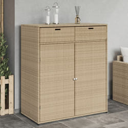Armadietto Portaoggetti Giardino Beige 105x55x113cm Polyrattan Vidaxl 11629
