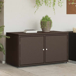Armadietto Portaoggetti Giardino Marrone 110x55x60,5 Polyrattancod mxl 134548
