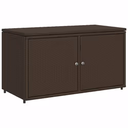 Armadietto Portaoggetti Giardino Marrone 110x55x60,5 Polyrattancod mxl 134548 - Vista aggiuntiva 2