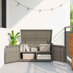 vidaXL Armadietto Portaoggetti Giardino Grigio 110x55x60,5 Polyrattan