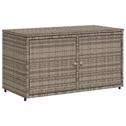 vidaXL Armadietto Portaoggetti Giardino Grigio 110x55x60,5 Polyrattan - Vista aggiuntiva 2