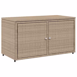 vidaXL Armadietto Portaoggetti Giardino Beige 110x55x60,5cm Polyrattan - Vista aggiuntiva 2