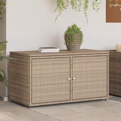 vidaXL Armadietto Portaoggetti Giardino Beige 110x55x60,5cm Polyrattan - Vista aggiuntiva 3