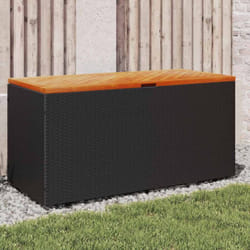Vidaxl - Contenitore Giardino Nero 110x50x54cm Polyrattan e Legno Acacia