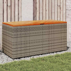 Contenitore Giardino Grigio 110x50x54cm Polyrattan Legno Acacia - Vidaxl